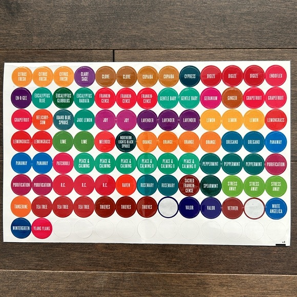 YOUNG LIVING Bottle Label Stickers, YL Essential Oil Coloured Scent Labels, Home - Picture 7 of 10